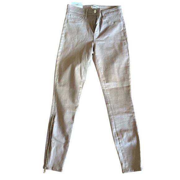 L’Agence Sabine High Rise Skinny Jeans with Zip Cuff in Cappuccino - Picture 2 of 11
